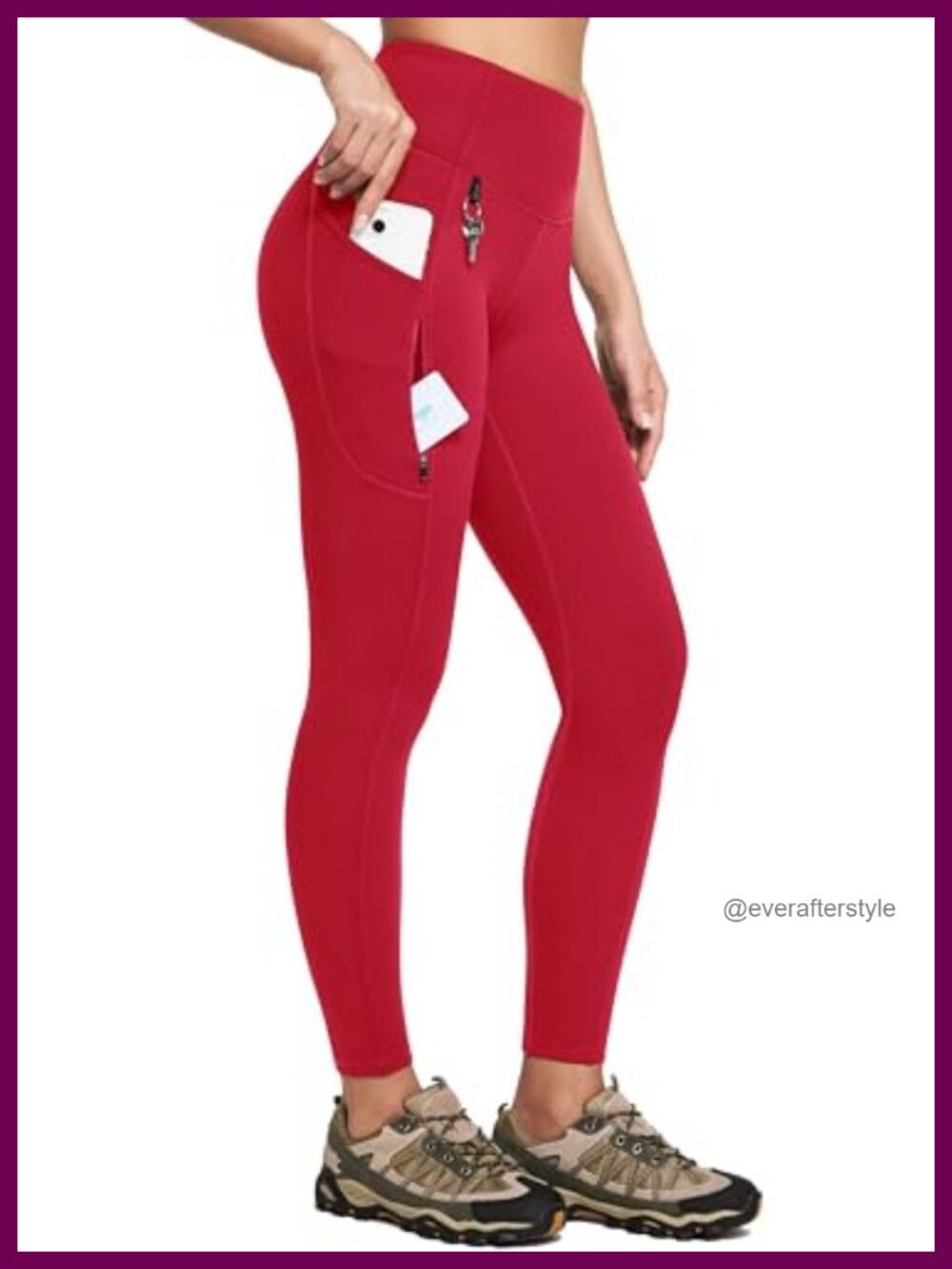 Fleece Lined Thermal Leggings High Waist Water Resistant Hiking Pants with